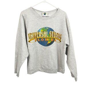 Vintage Universal Studios Floral Crewneck‎ Sweatshirt Light Gray Heathered SMALL